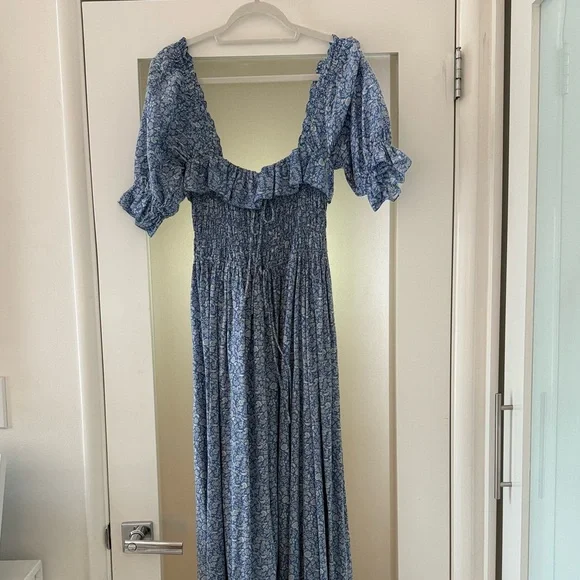 Doen Blue Floral Maxi Dress -S - Picture 7 of 9